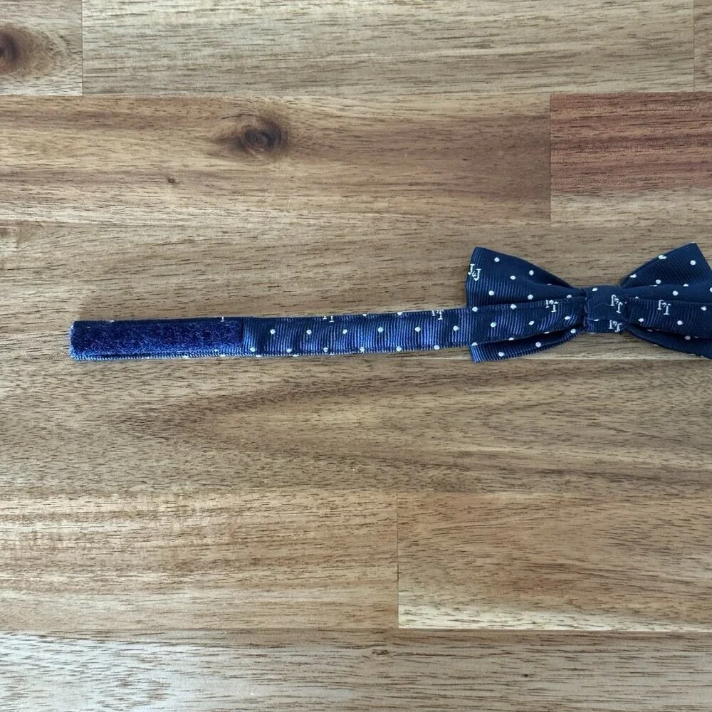 Janie and Jack Bow Tie blue Logo polka‎ dot Infant Toddler Bowtie Classic Preppy